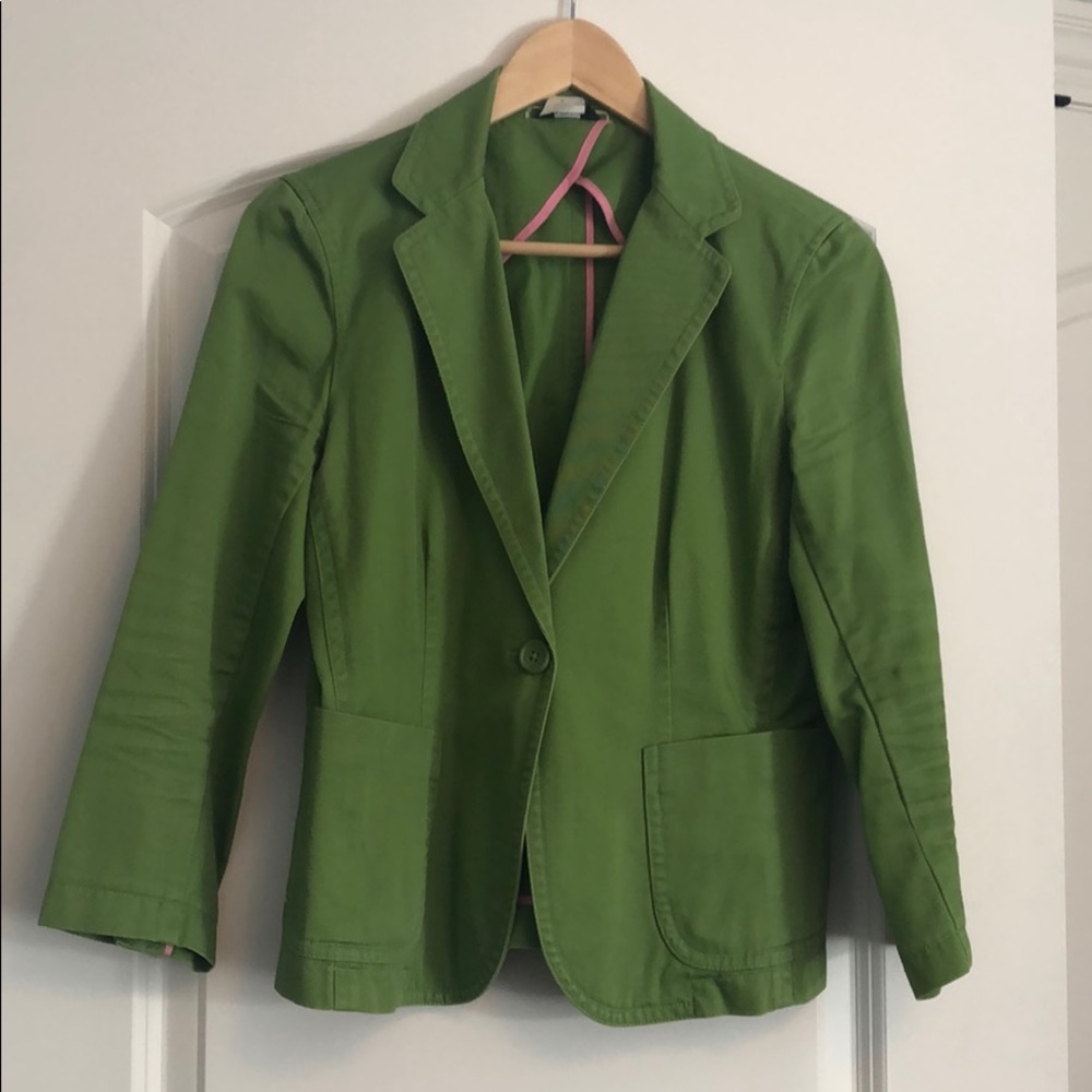 Jcrew 2/4 sleeve green blazer